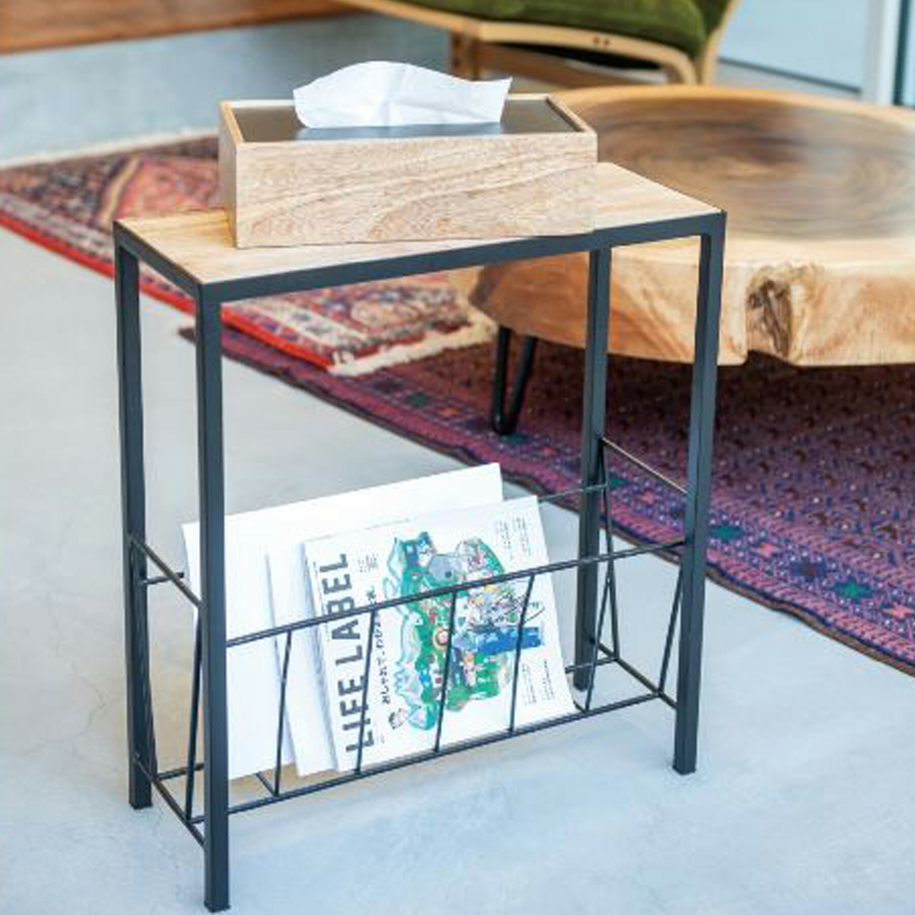 楽天市場】マガジンラック アイアン 木製テーブル おしゃれ デザイン