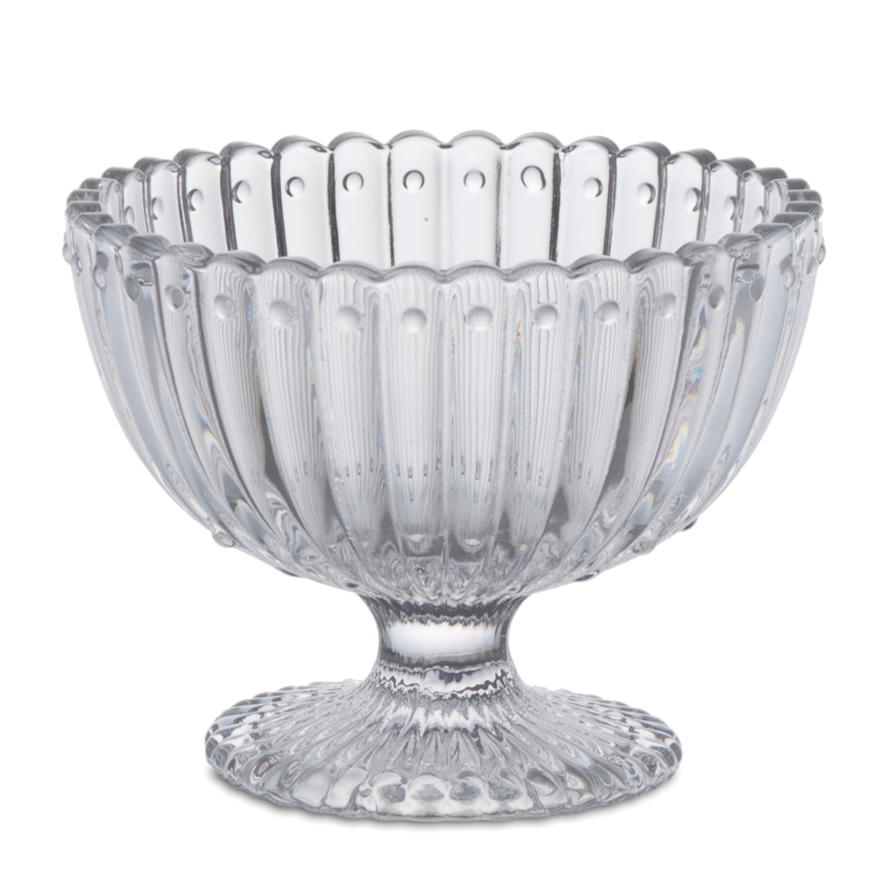 送料無料　ビンテージ　カットガラスサンデーカップ5客　気泡有 送料無料 ビンテージ カットガラスサンデーカップ5客 気泡有