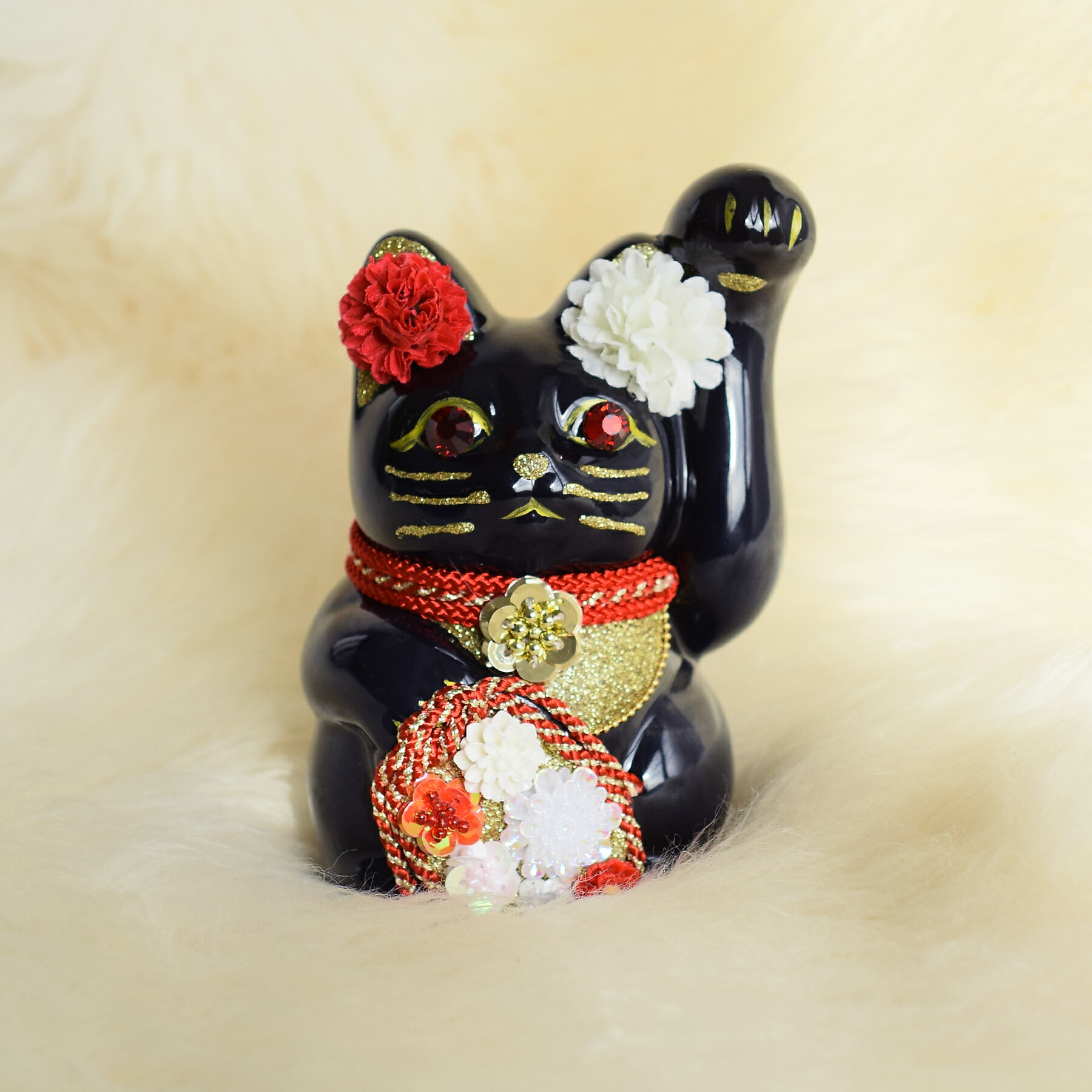 楽天市場】【ニコアンティーク×ご縁猫 招き猫 梅（うめ）】 4号