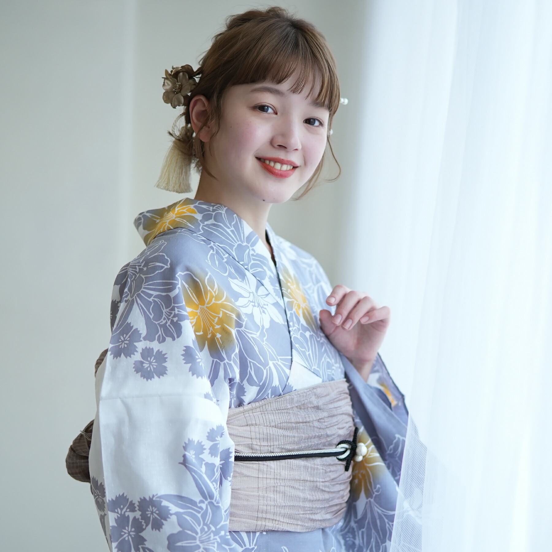 [グレーひまわり金魚]浴衣　単品　変わり織　日本製生地使用 楽天市場】【9/4 20:00〜9/11 01:59まで最大2,000円OFFクーポン