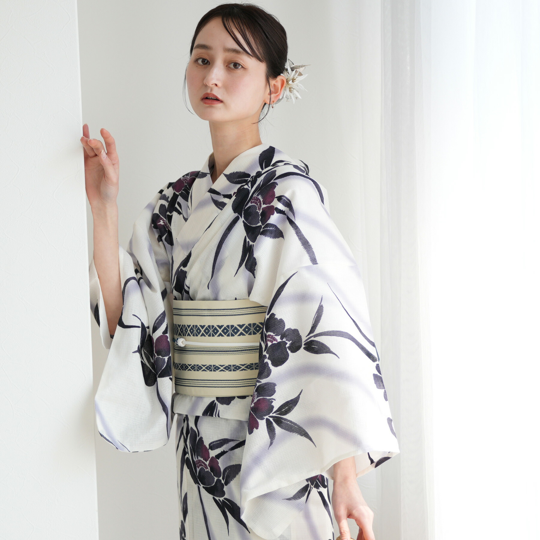 楽天市場】【utatane 高級変わり織 浴衣3点セット 藍色に古典