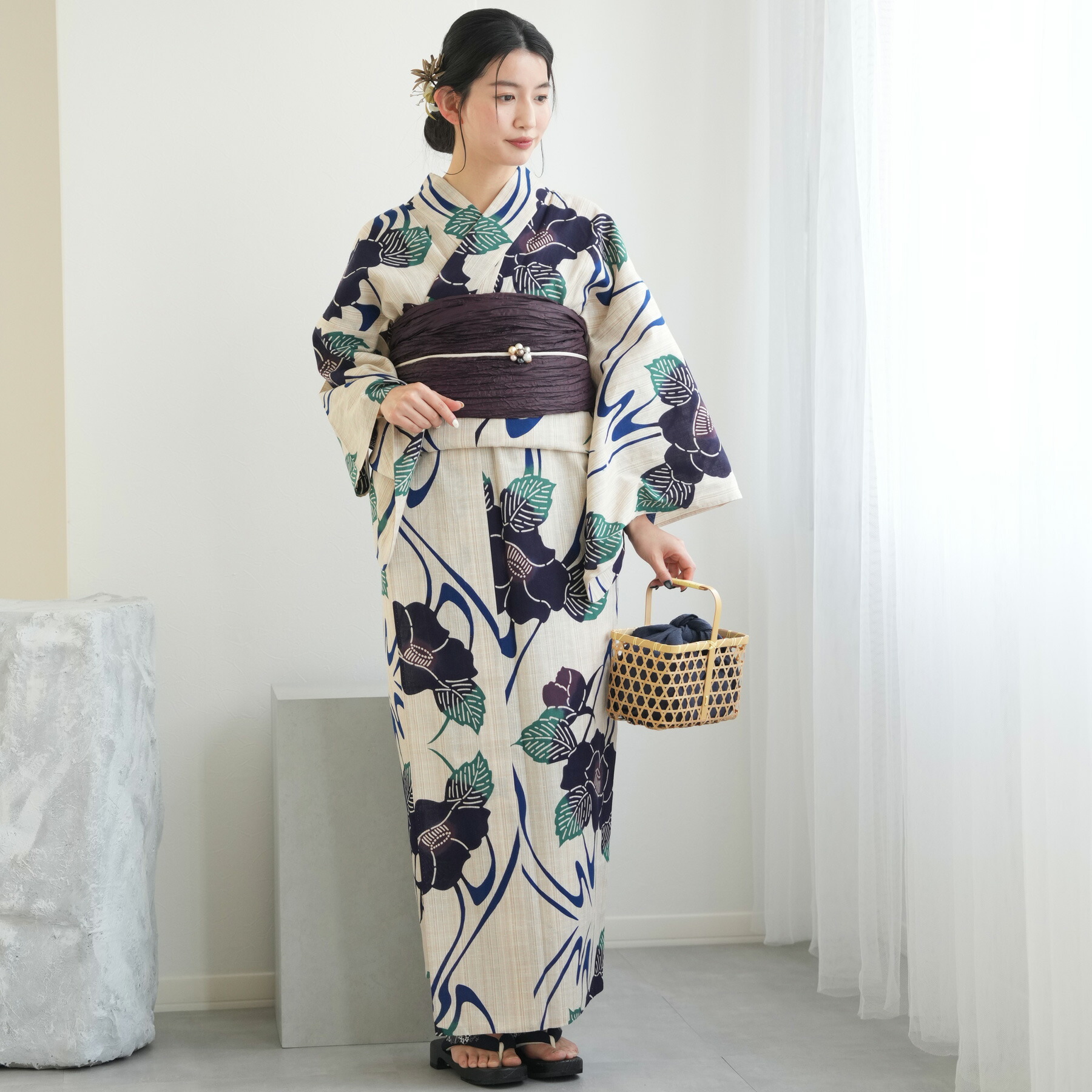 お任せ下駄つき◆最高品質和歌山染め日本生地◆こげ茶の変わり袖モダン蜘蛛の巣浴衣◆ 楽天市場】【utatane 高級変わり織 浴衣3点セット 濃紺地に
