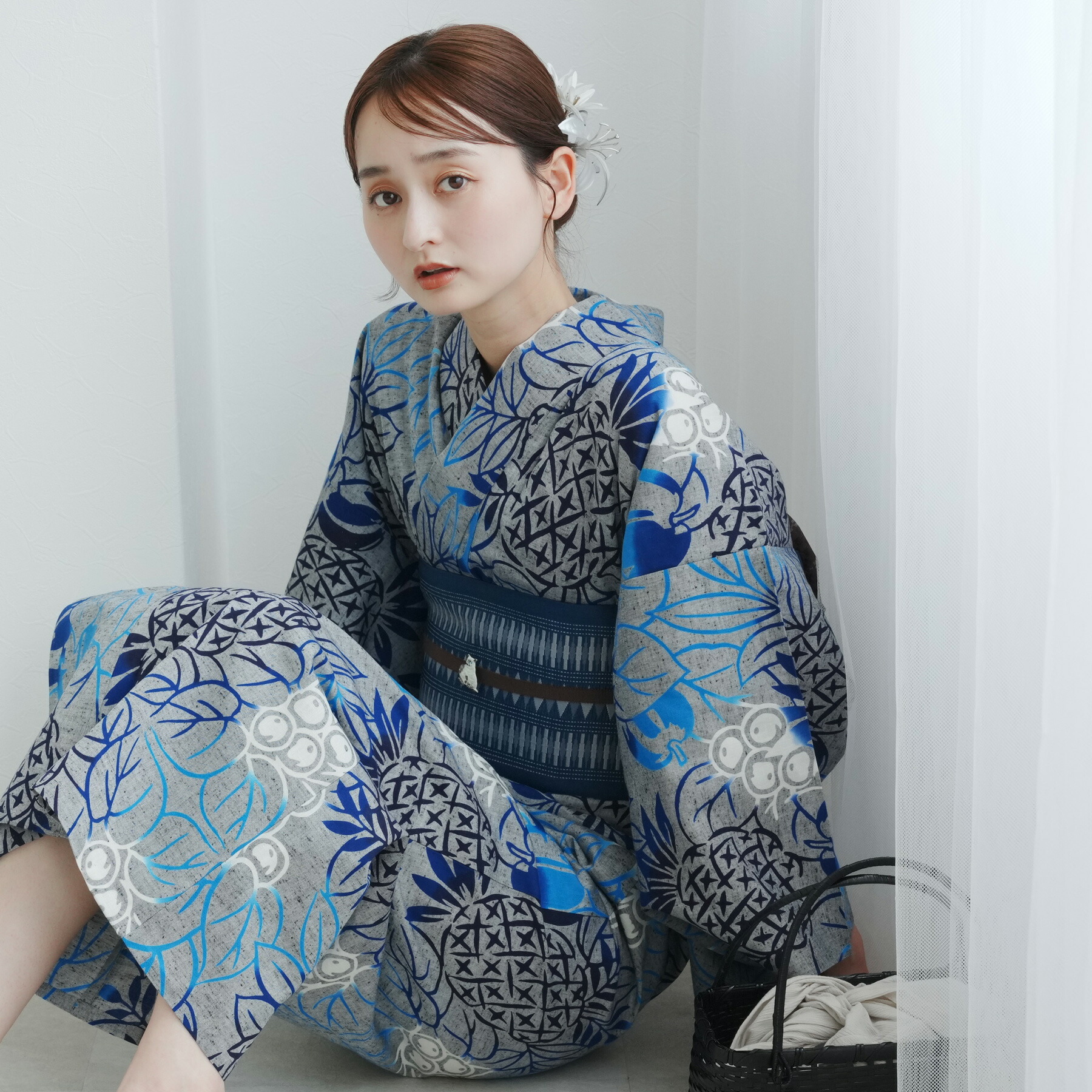 楽天市場】【utatane×注染工房 日本製小幅生地使用 浴衣3点セット 赤坂