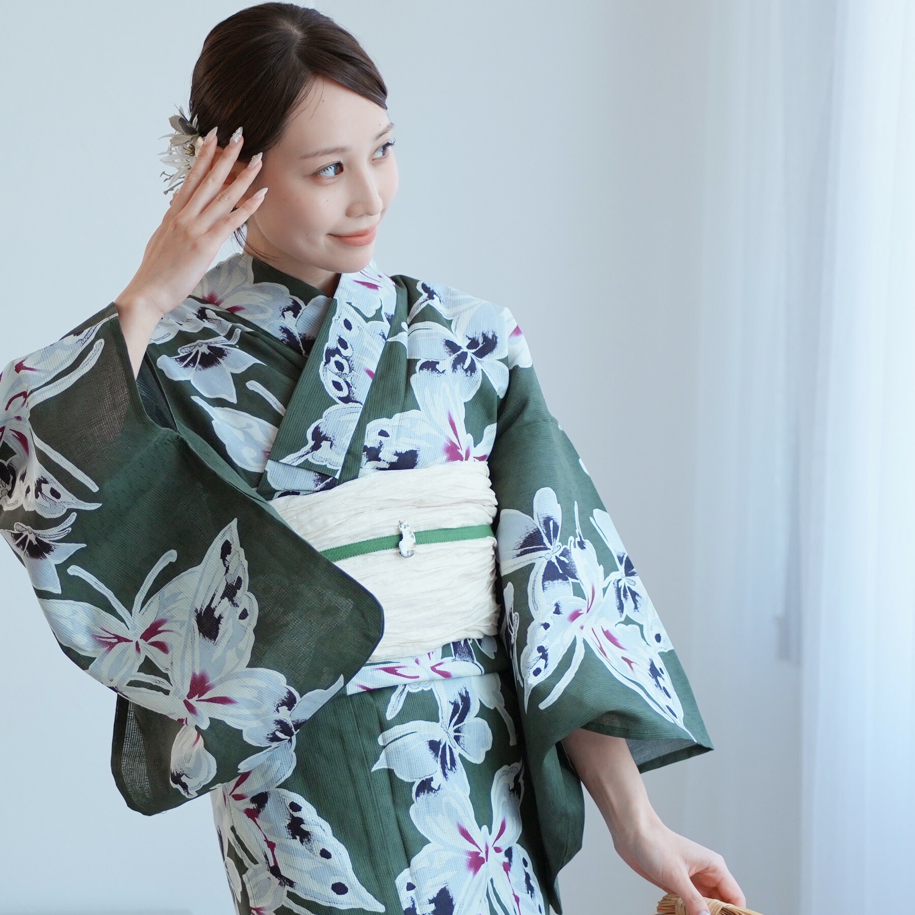 お任せ青系半幅帯+お任せ帯じめつき◆高級変わり織 涼し青いリンドウの古典上品浴衣 5016278711_1024x1024.jpg?v=