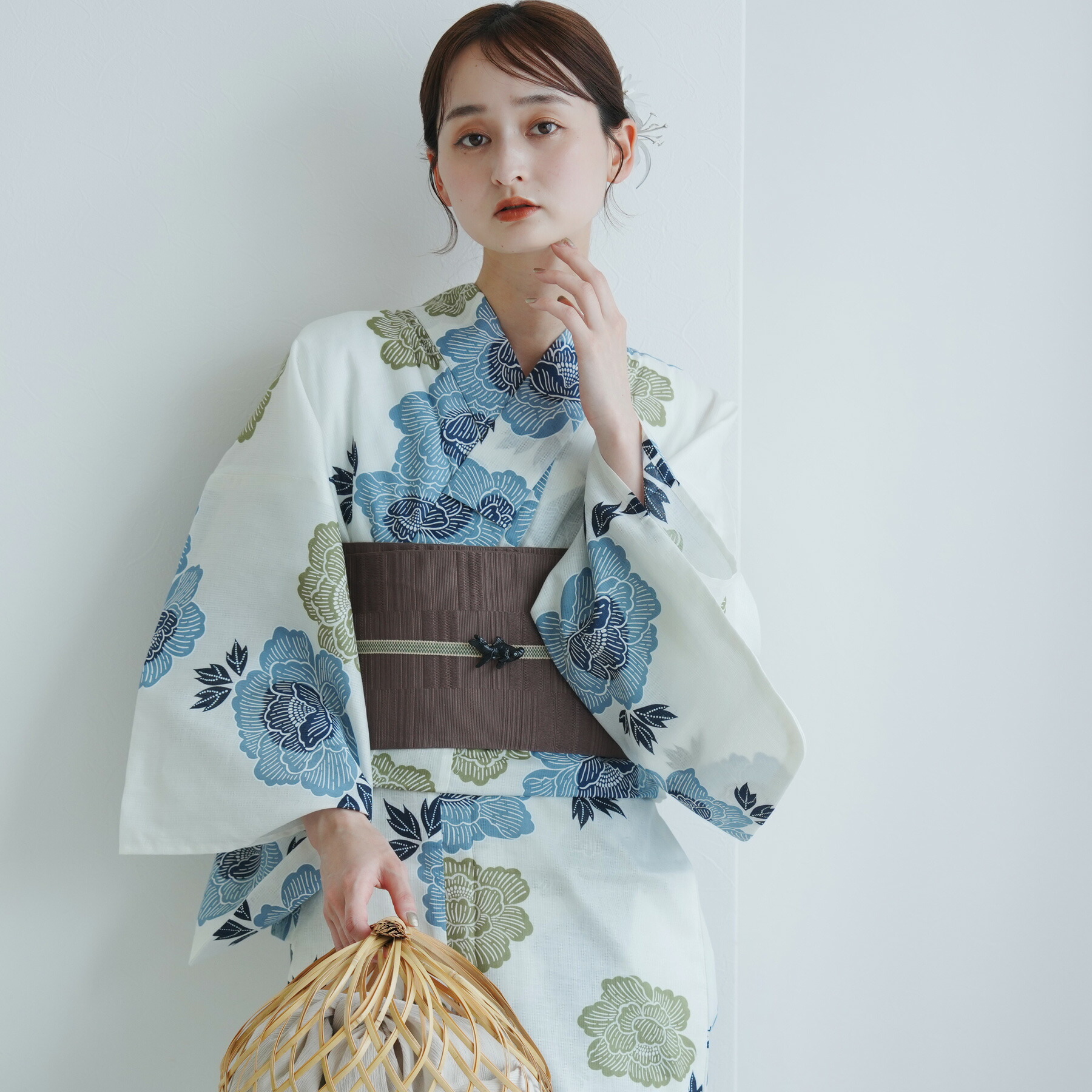 楽天市場】【utatane 高級変わり織 浴衣3点セット くちなし色と翡翠色