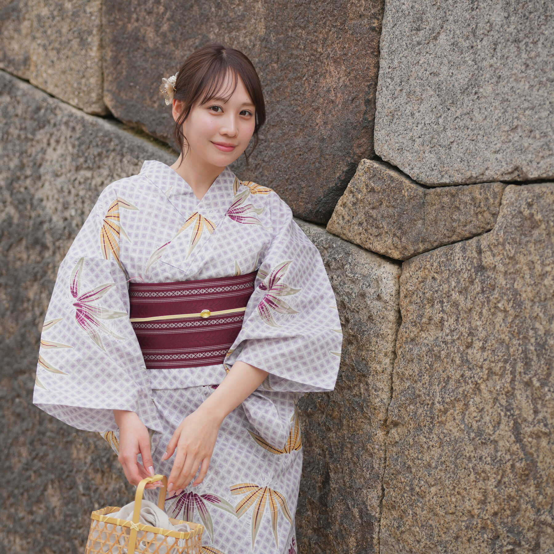 楽天市場】【utatane 高級変わり織 浴衣3点セット 濃紺に撫子