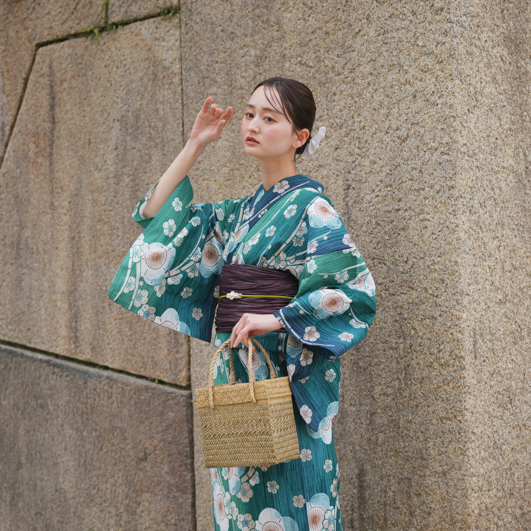 新品 高級変わり織 浴衣 帯 セット 水色 市松 菖蒲 ウタタネ utatane 浴衣 レディース セット 高級変わり織 浴衣3点セット
