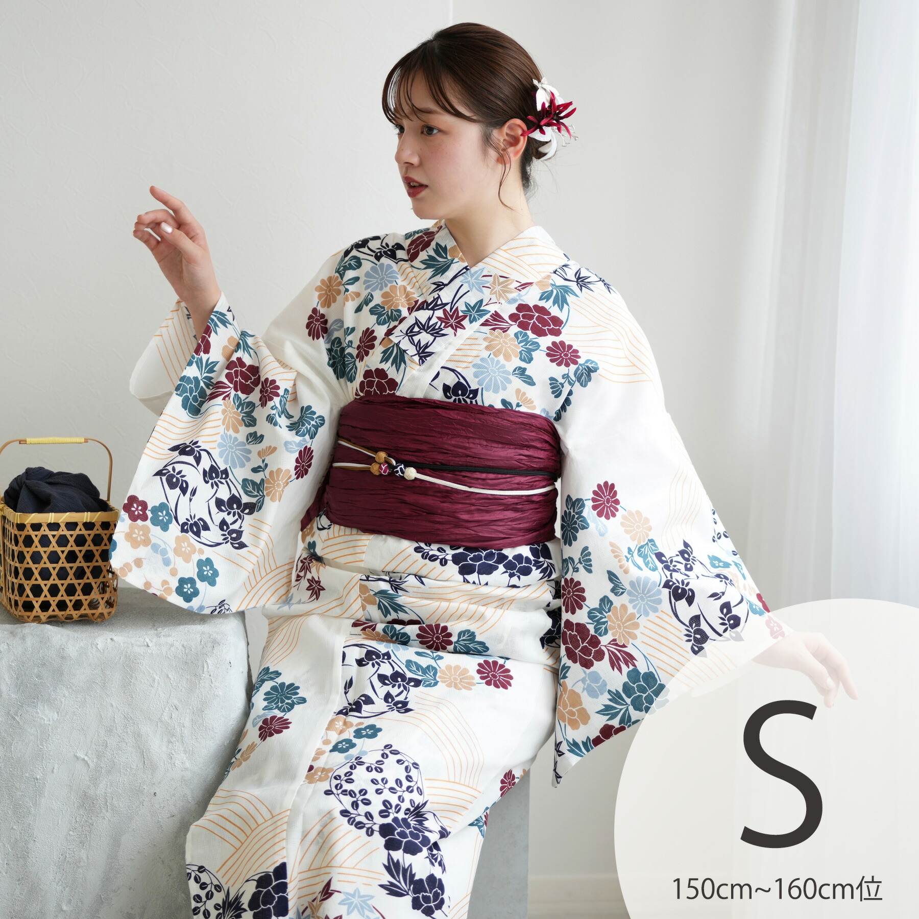 楽天市場】【utatane 高級変わり織 浴衣3点セット きなりに
