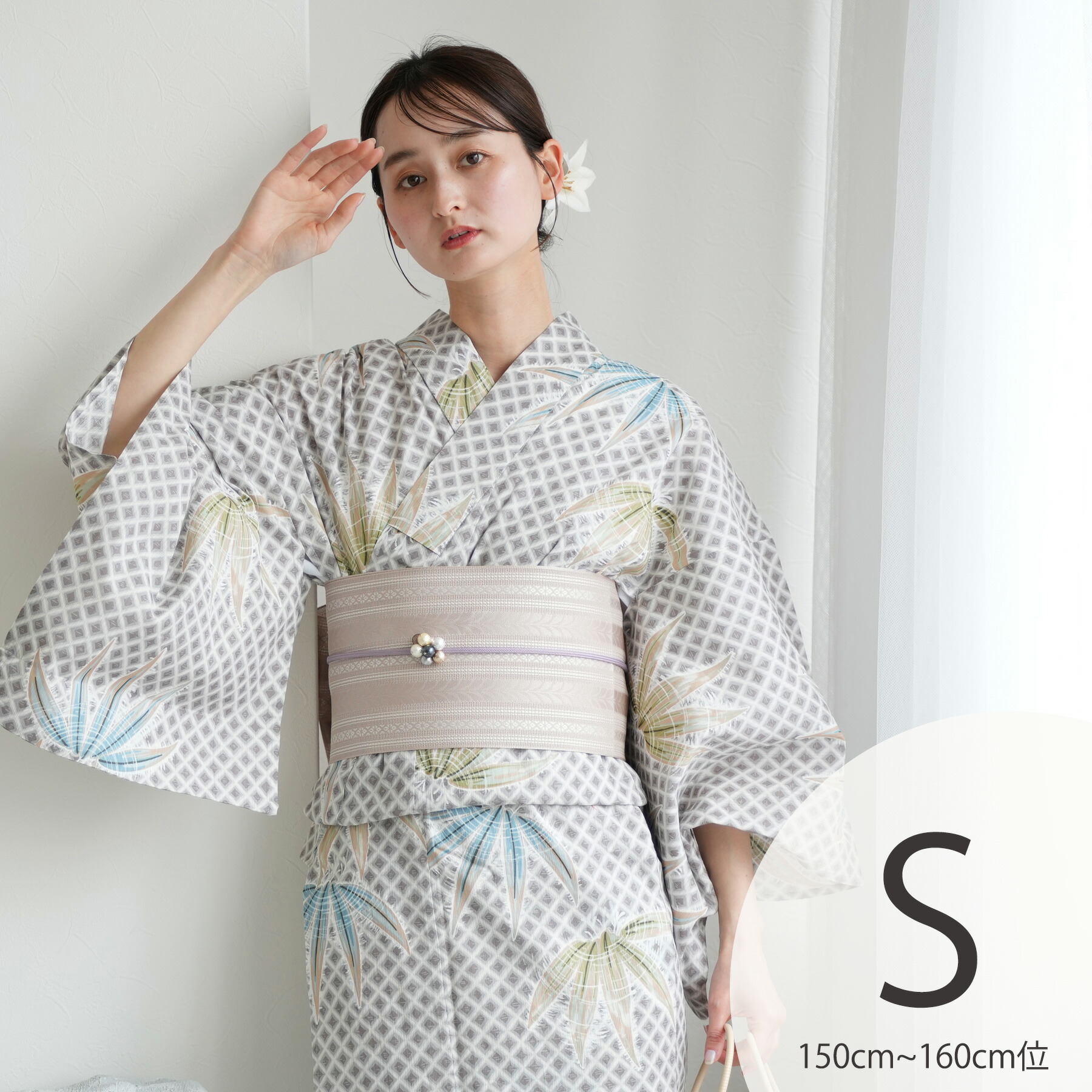 utatane 高級変わり織 浴衣3点セット クリームに広がる花火 utatane｜【utatane 高級変わり織 浴衣3点セット クリームに大正