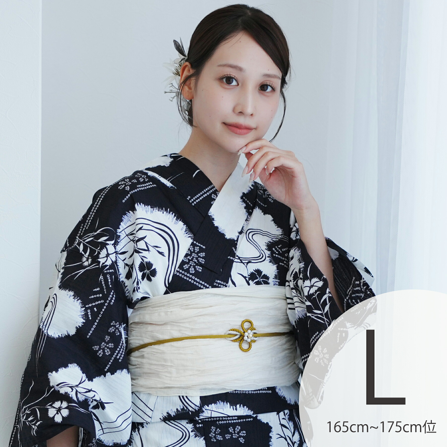 楽天市場】【utatane 高級変わり織 浴衣3点セット 濃紺に撫子