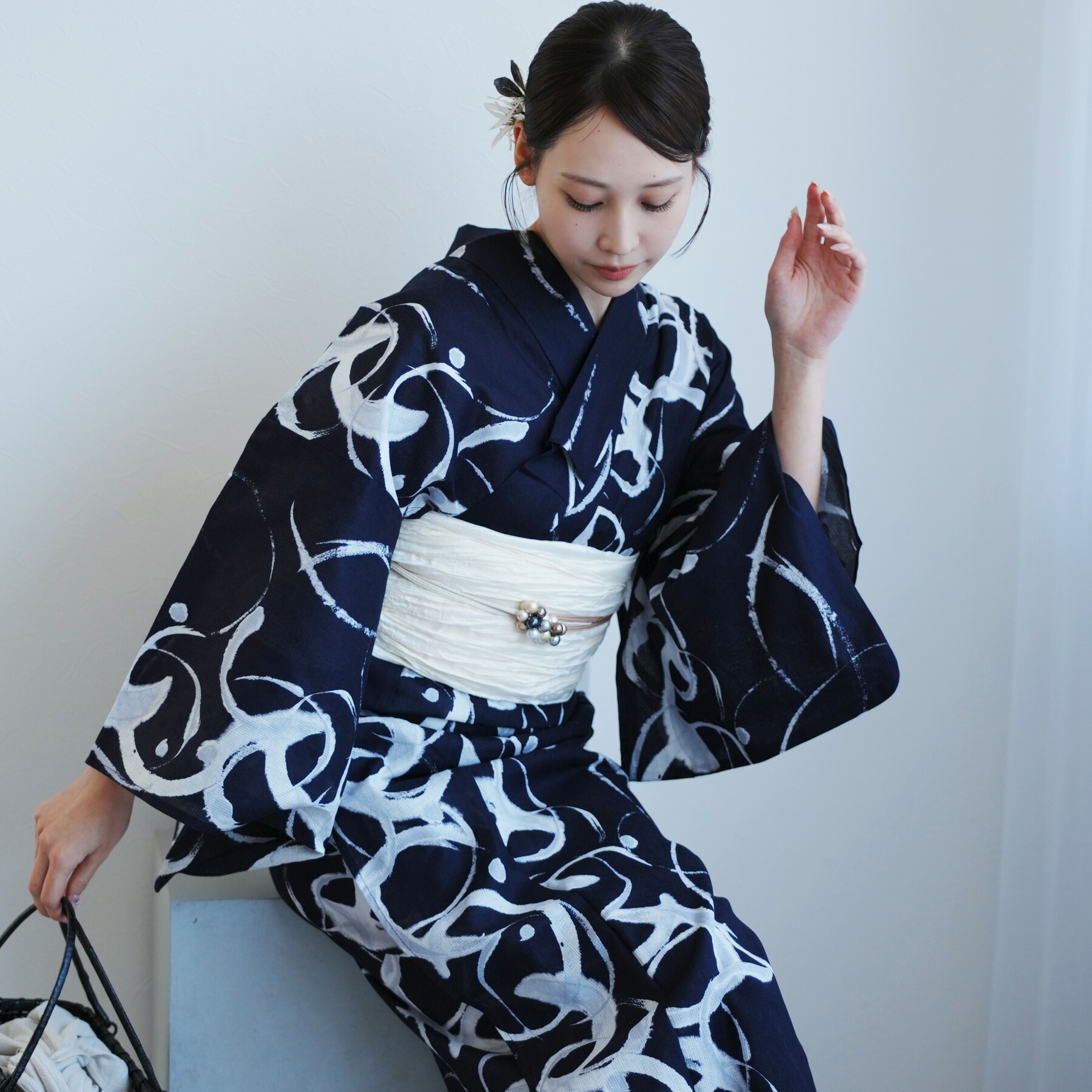 楽天市場】【高級変わり織 浴衣2点セット 先染めベージュ風に藤