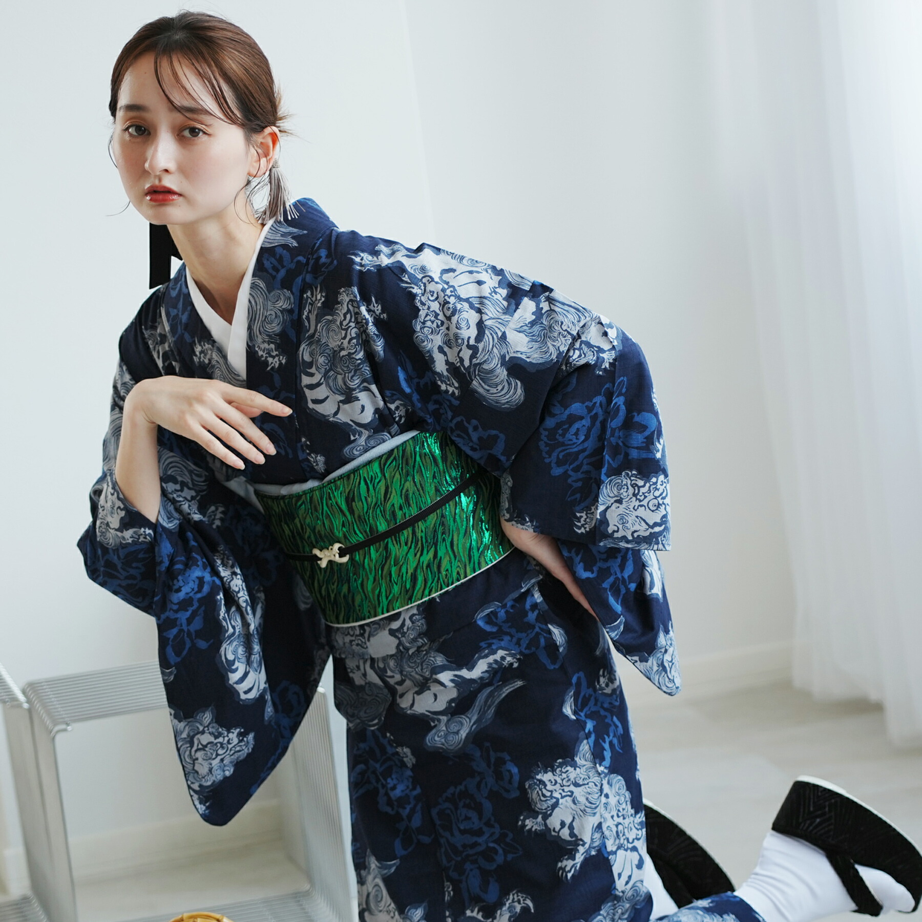 専用です☆アンティークカラフルな着物に作り帯セット utatane 着物 着物・帯セット ニコアンティーク 三毛猫 日本製