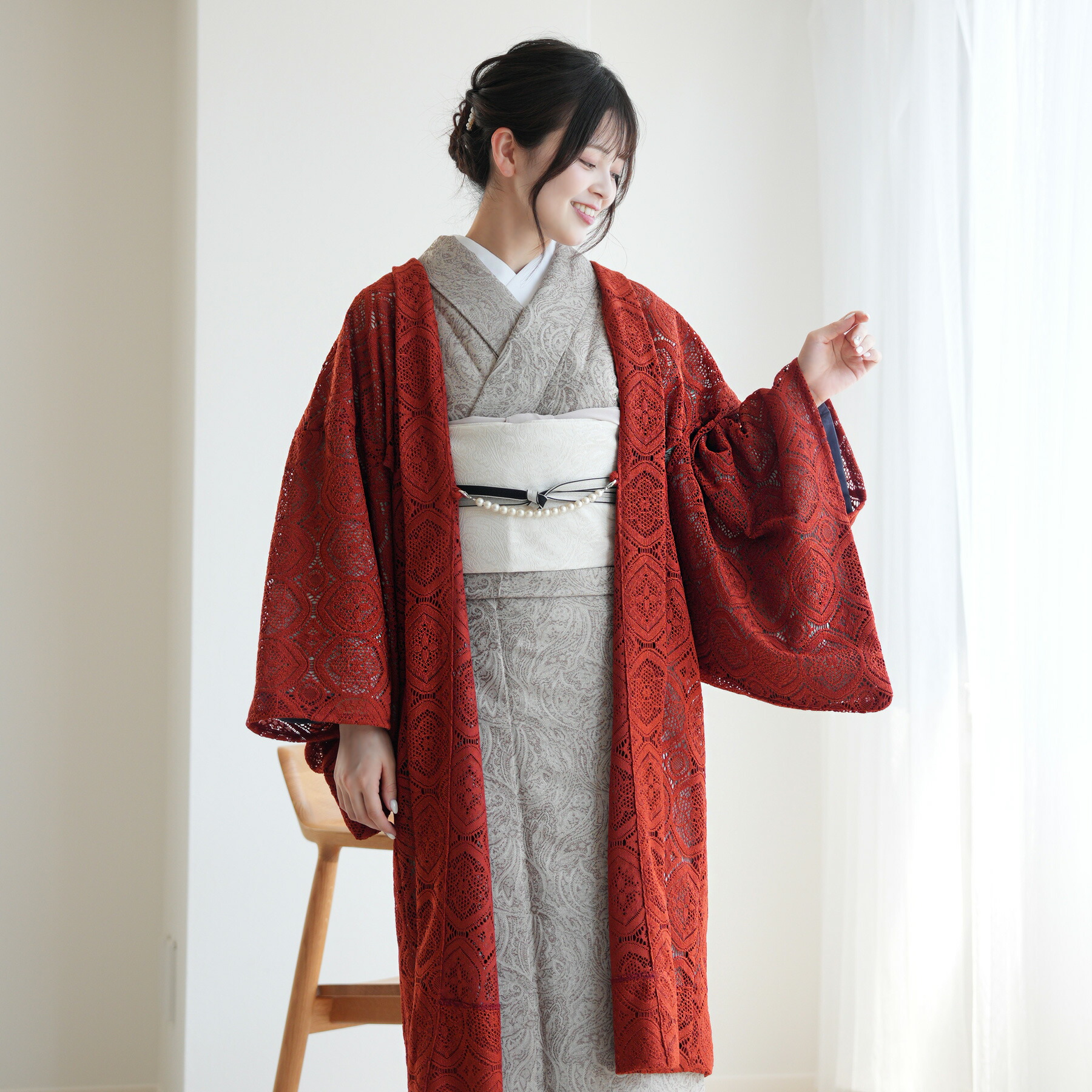 楽天市場】【ニコアンティーク レース羽織 大正ロマン 日本製レース