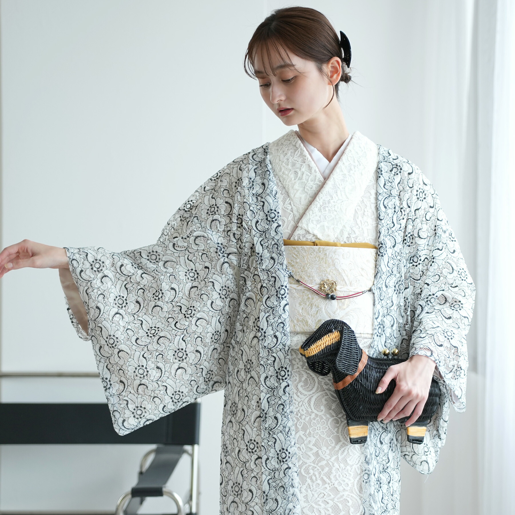 楽天市場】【ニコアンティーク レース羽織 大正ロマン 日本製レース