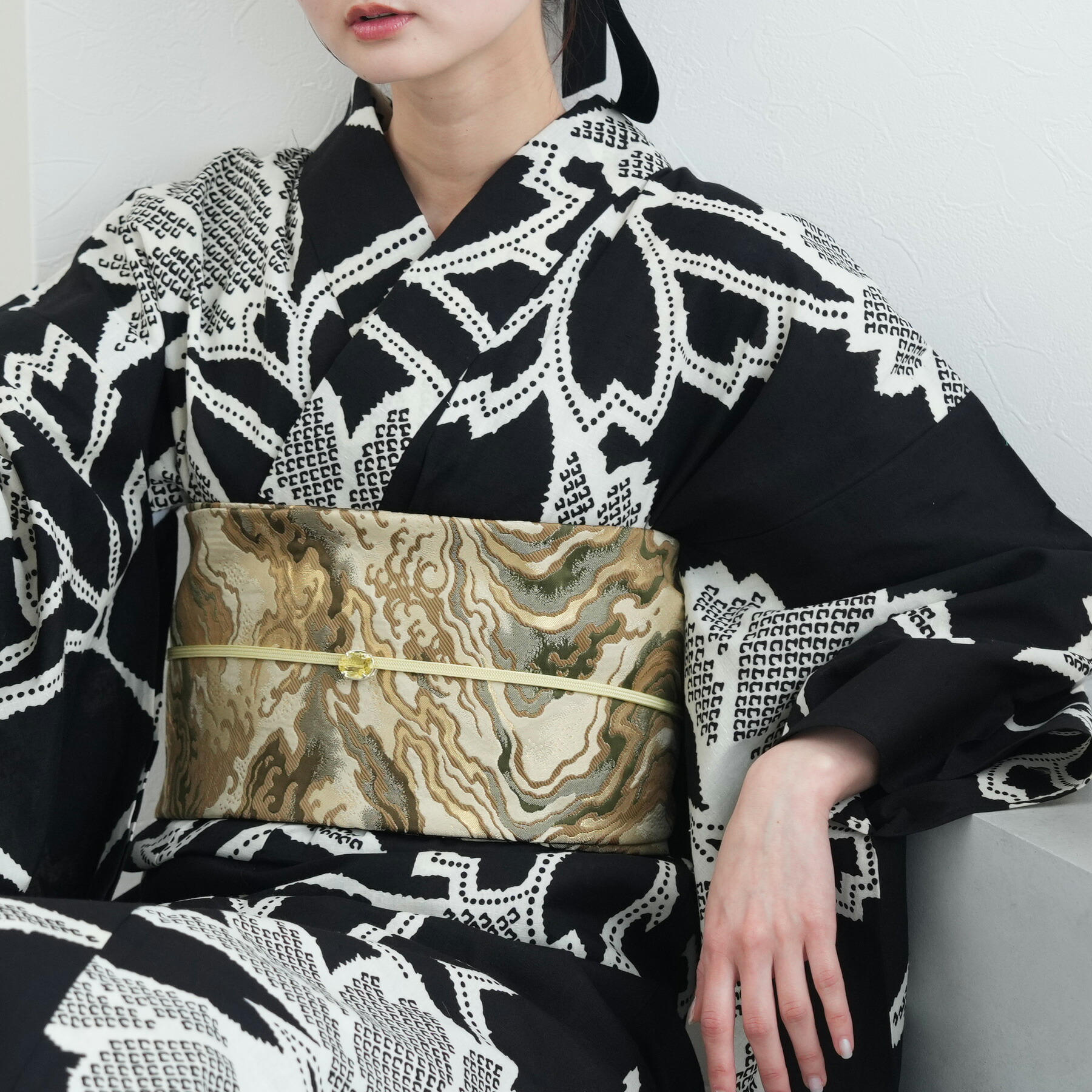 帯　正絹　虎 ❇︎白虎×ブラック 正絹 リメイク名古屋帯☆個性派コーデに❇︎ - メルカリ