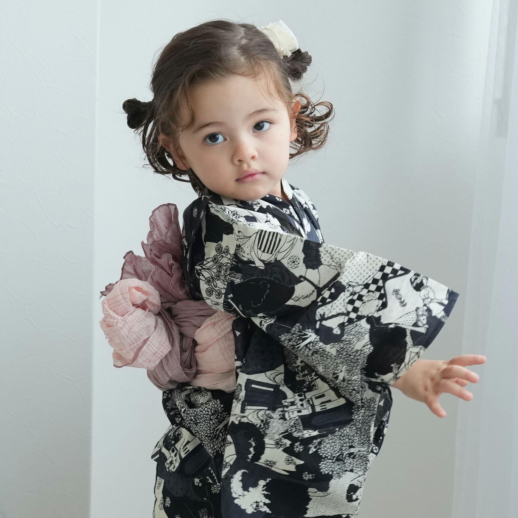 楽天市場】【ニコアンティーク kids 高級変わり織 子供浴衣3点セット