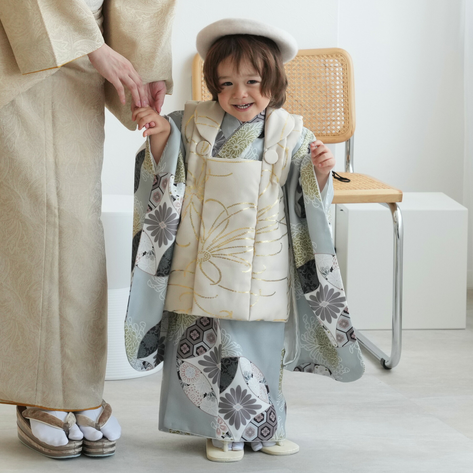 七五三　3歳　男の子　アンティークお着物セット 3歳男の子被布セット着物レンタル｜男児七五三、誕生日、初詣