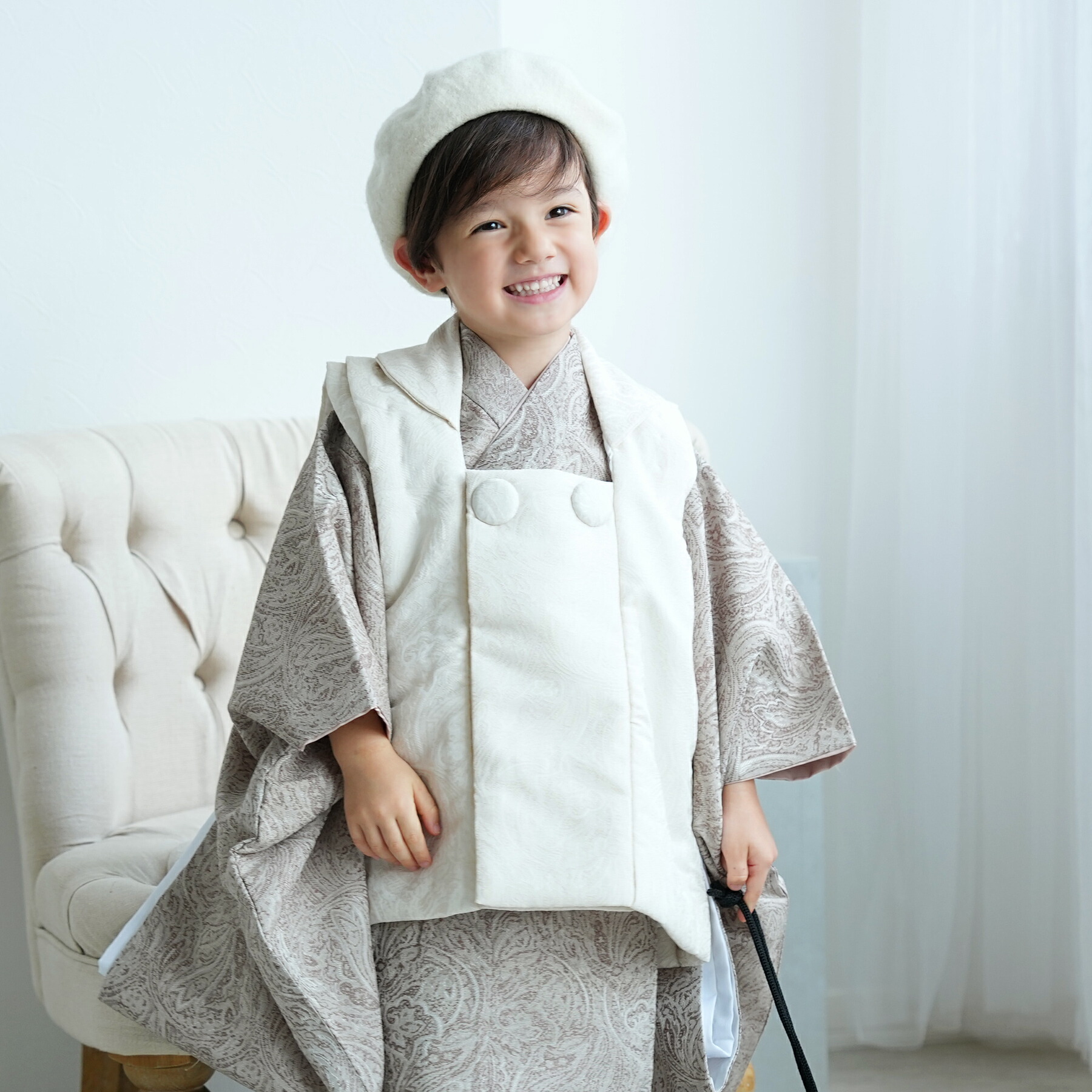 3歳 男の子 七五三セット utatane 88cm-105cm前後　ペイズリー 楽天市場】七五三 3歳 着物 セット 男の子 utatane 88cm-105cm