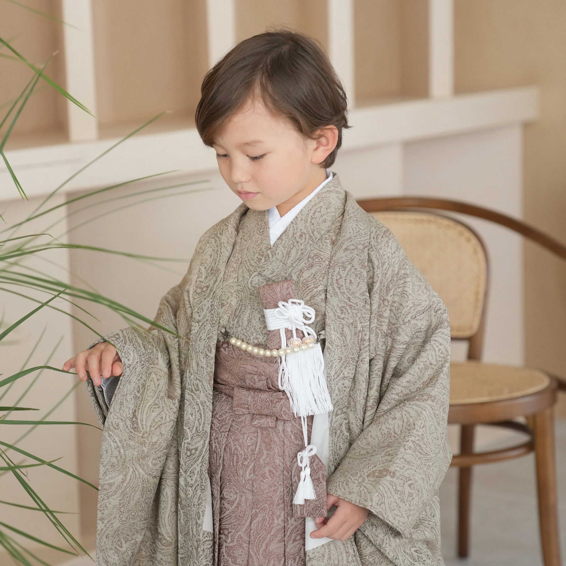 楽天市場】【utatane 七五三 着物 5歳 男の子 袴セットジャガード 
