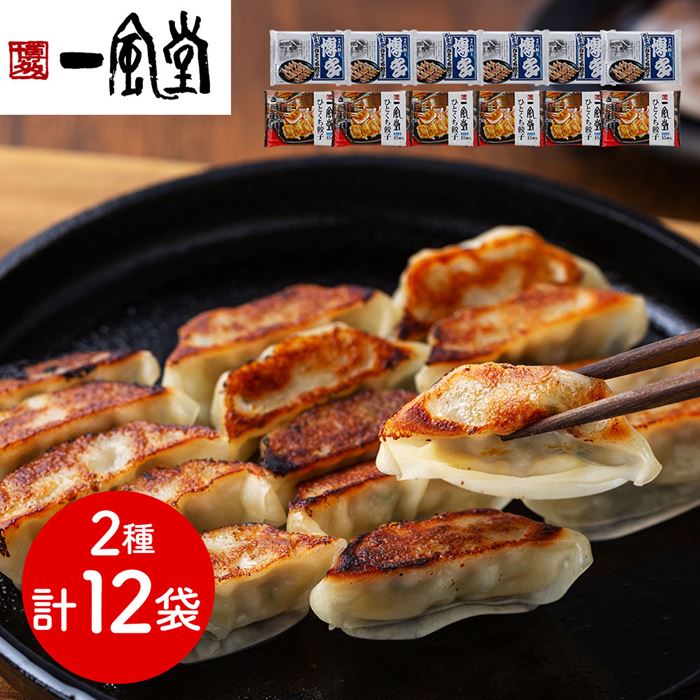 一風堂＆博多八助 監修 ひとくち餃子セット(2種計12袋)