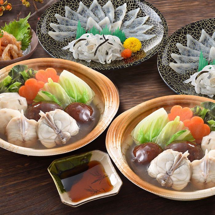 関とら本店 とらふく刺身 とらふくちり個食鍋セット (とらふぐちり鍋300g×2 とらふぐ刺身15g×2 とらふぐ皮20g×2 とらふぐ塩辛60g) ふく ふぐ フグ てっさ てっちり|雑貨通販店ユートピア