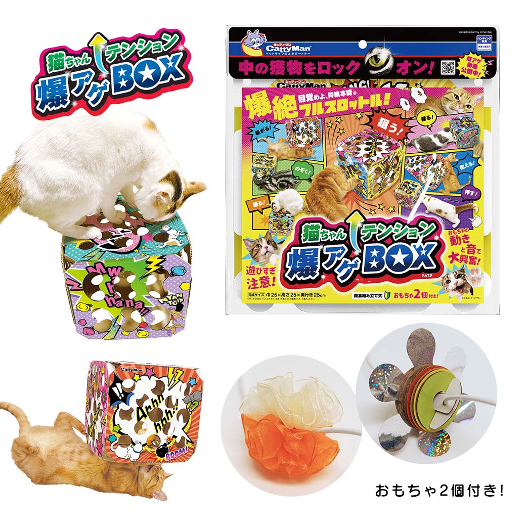 ドギーマンハヤシ キャティーマン 猫ちゃんテンション爆アゲBOX  猫用 おもちゃ 爆あげ ボックス ハンティング玩具 グッズ ダンボール  ゆーとぴあ〜猫用品専門店