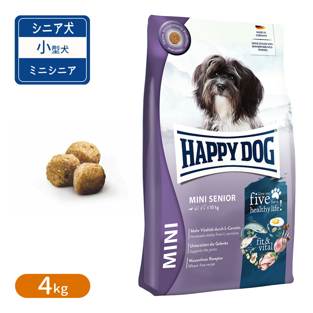 【HAPPY DOG】ハッピードッグ ミニフィット＆バイタル ミニシニア 4kg HAPPY DOG ミニ フィット＆バイタル ミニ シニア 4kg: 600｜業務