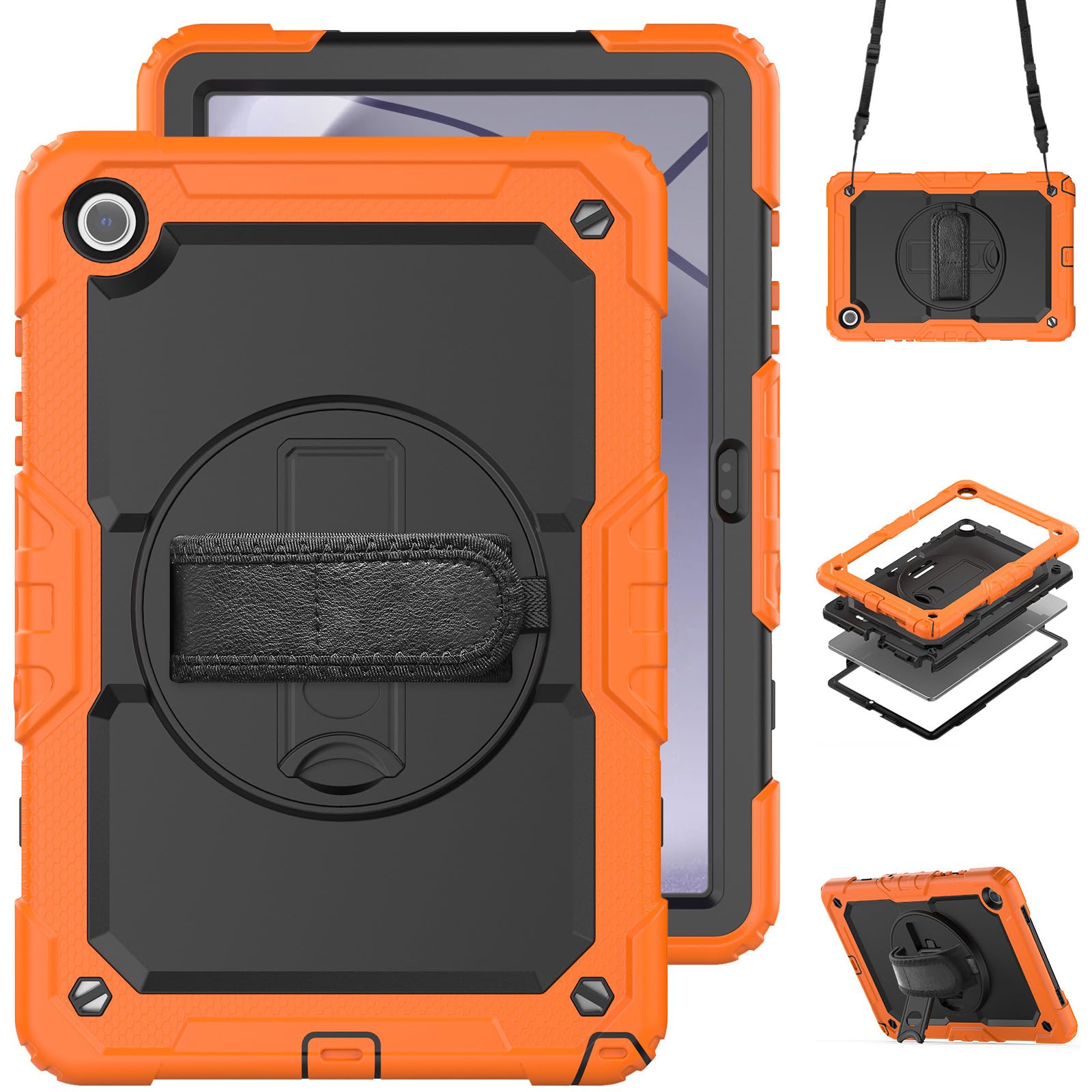 タブレットケース11インチ衝撃吸収3層構造液晶保護スタンド機能360度回転ハンドストラップショルダーストラップ付き落下防止持ち運び丈夫子供キッズ頑丈タブレットカバー11inch背面保護ケース｜UTshoppingstore店