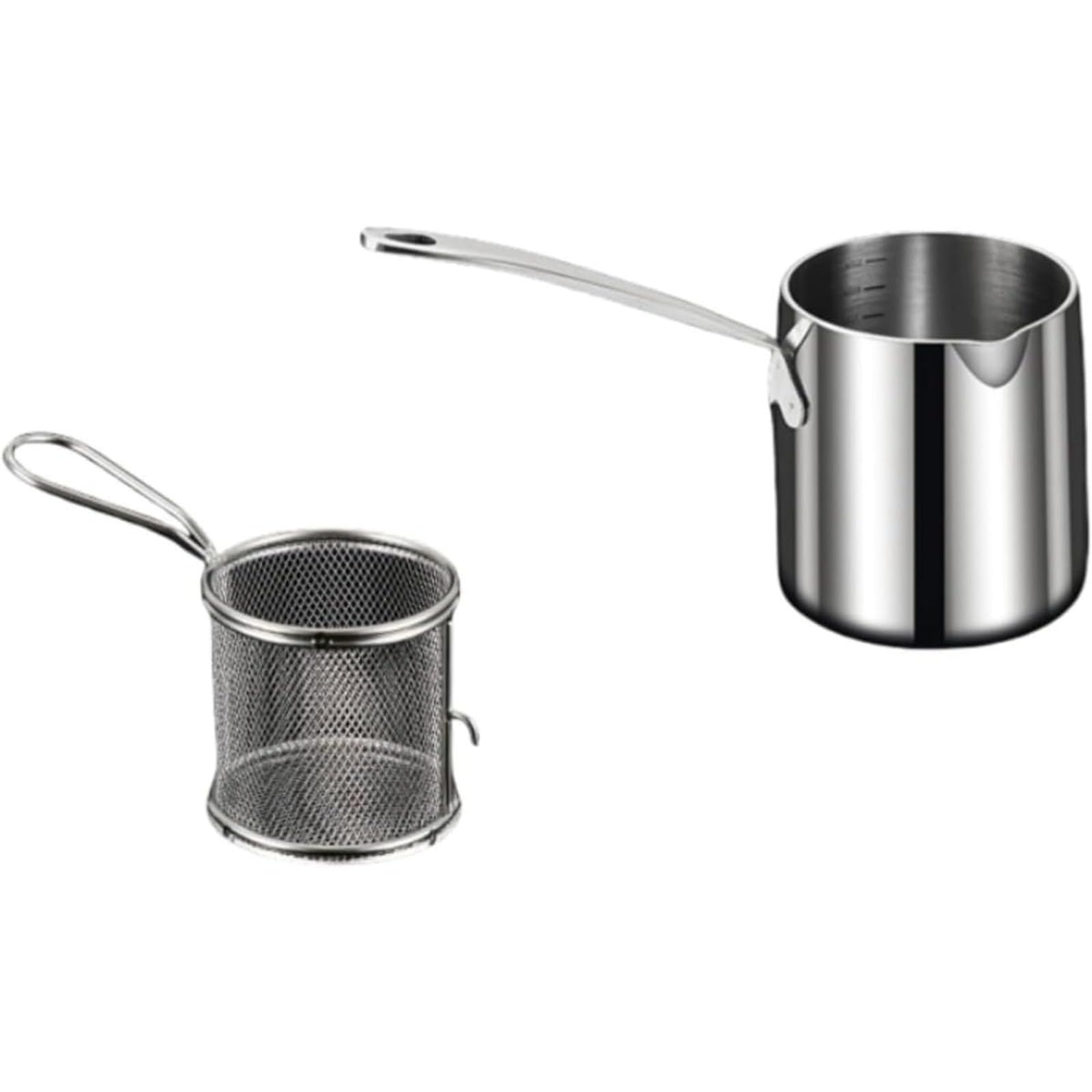 片手鍋ステンレス製ミルクパン小鍋ソースパン調理器具シングルハンドルパンミルクポットミルクピッチャー味噌汁ポット深型目盛り付き味噌汁煮物おしゃれ大容量対応急速加熱キッチン多機能(スチールシャンク)｜UTshoppingstore店