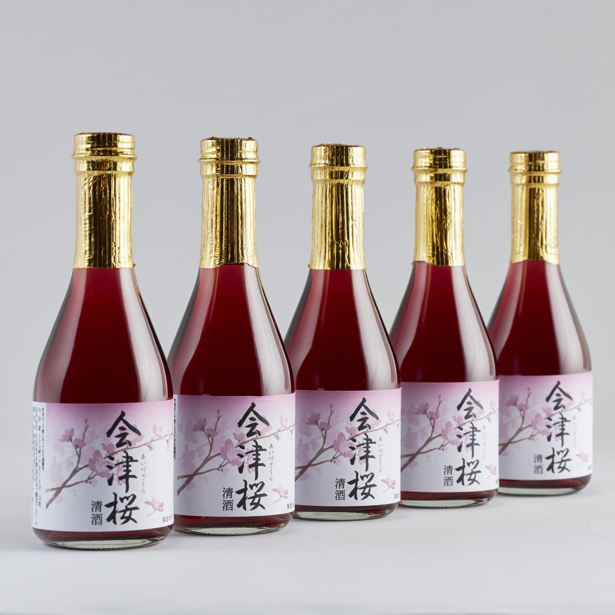 赤い酒 会津桜 300ml 5本 甘口 古代米使用 清酒 福島県　磐梯酒造