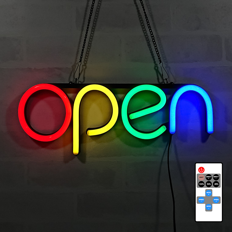 楽天市場】看板 LED ネオン サインボード 店舗用 オープン OPEN W50cm 