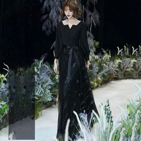 ドレス ロングドレス レディース 大人 ピアノ 発表会 パーティードレス 演奏会 結婚式 母親 ワンピース 成人式 同窓会 選べる着丈 5分袖 合唱 食事 袖あり 6,216円
