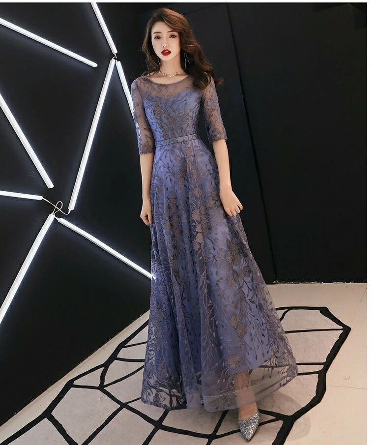 パーティードレス 結婚式 ワンピース ロング丈 フォーマルドレス ドレス 袖あり 袖付き お呼ばれ 大きいサイズ 服装 上品 20代30代40代50代 二次会 披露宴 発表会 同窓会 女子会 忘年会