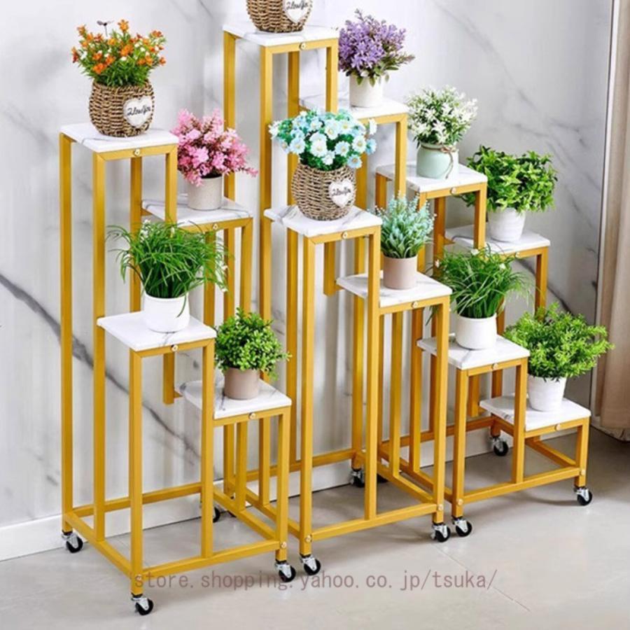 プランタースタンド フラワースタンド 北欧 園芸 ラック フラワーラック 花棚 植物棚 アイアン 防サビ 鉢置きスタンド 組み立てが簡単 花台 収納 玄関 飾り