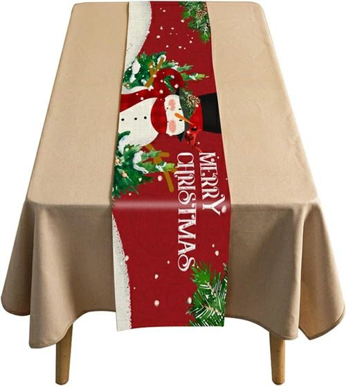 テーブルランナー 欧風 クリスマス おしゃれ 英字柄 テーブルセンタークロス テーブルセンター 綿麻 汚れ対策 長机用 家庭用 パーティー 食卓飾り 気分転換 オールシーズン クリスマス2