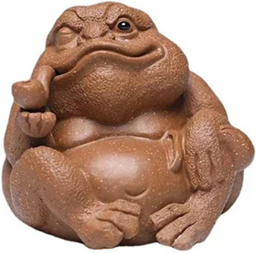 面白い 金蟾 銭蛙 置物 オブジェ 動物 インテリア 磁器製 長さ8.5cm幅7.2cm高さ7.2cm