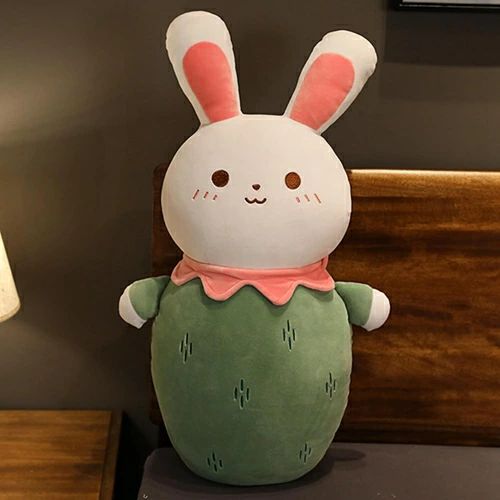 ぬいぐるみ フルーツ兎 うさぎ ウサギぬいぐるみ パイナップル サボテン いちご ロング 体長い そば枕 おもちゃ 抱き枕クッション 眠り枕 ベッド用品 仰向きまくら おもしろ 癒される 柔らかい グ
