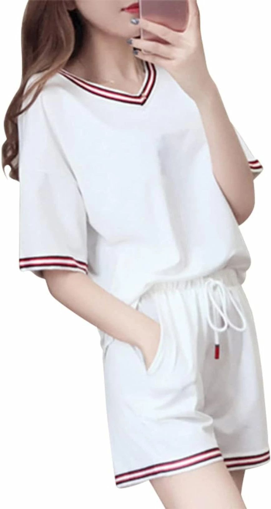 ルームウェア レディース パジャマ 部屋着 半袖 春 夏 トップス パンツ 2点セット かっこいい ネグリジェ シンプル 寝巻き 外出 家着 テレワーク 大きいサイズ 動きやすく 学生 プレゼント 母