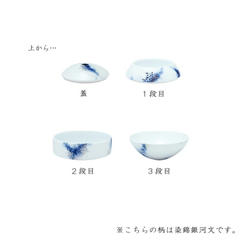 有田焼李荘窯珠型三段重赤絵市松文