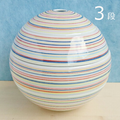 楽天市場】【送料無料】有田焼 李荘窯 珠型五段重 染付市松文