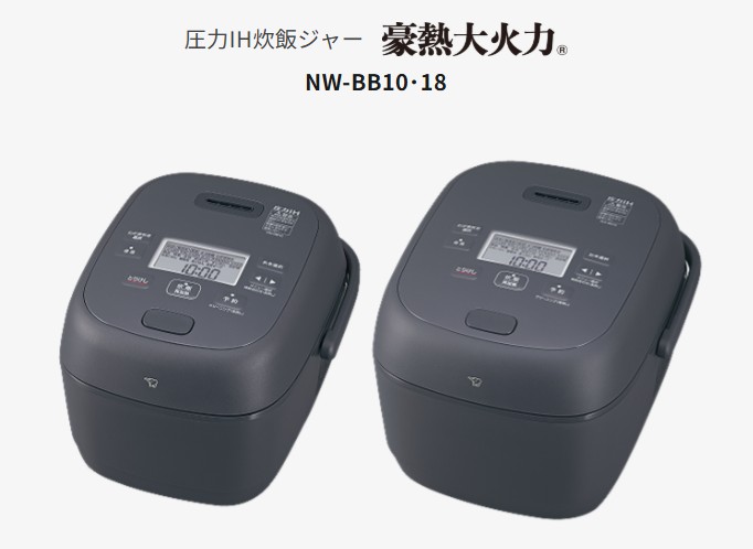 象印 翦断応力ＩＨ炊飯ジャー豪熱大射撃能力 ＮＷ－ＢＢ１０ ＮＷ－ＢＢ１８ 金物厚地の外套黒まる厚釜 貨物輸送無料