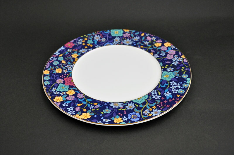 [NIKKO(ニッコー)] FLOWER DANCE(フラワーダンス) BLUE 29cmショープレート FINE BONE CHINA(ファインボーンチャイナ) NIKKO SINCE1908 [箱なし商品]