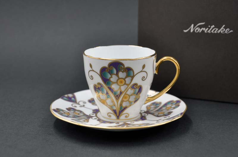 楽天市場】ノリタケ 〜Noritake〜 コーヒー碗皿(雲母金彩花文