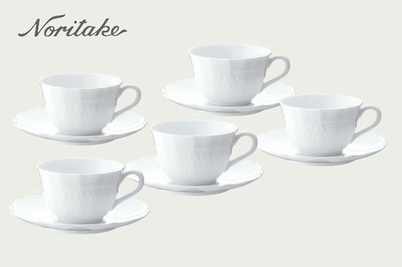 ノリ竹 ～Noritake～ \u003cBR\u003e優勝杯＆ソーサーセット(5客)\u003cBR\u003eシェール ブラン(CHER BLANC)