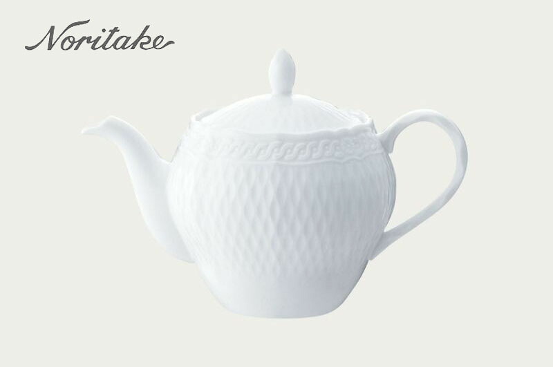 ノリタケ ～Noritake～ ティーポット（小）（茶こし付） シェール ブラン(CHER BLANC)
