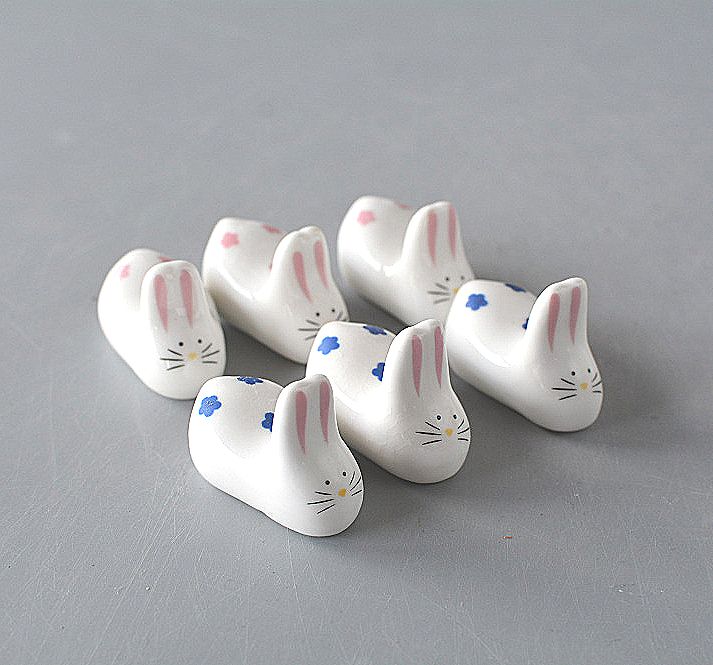 Lindt Material 【楽天市場】箸置き 6個セットうさぎ ウサギ ピンク ブルー:うつわ生活