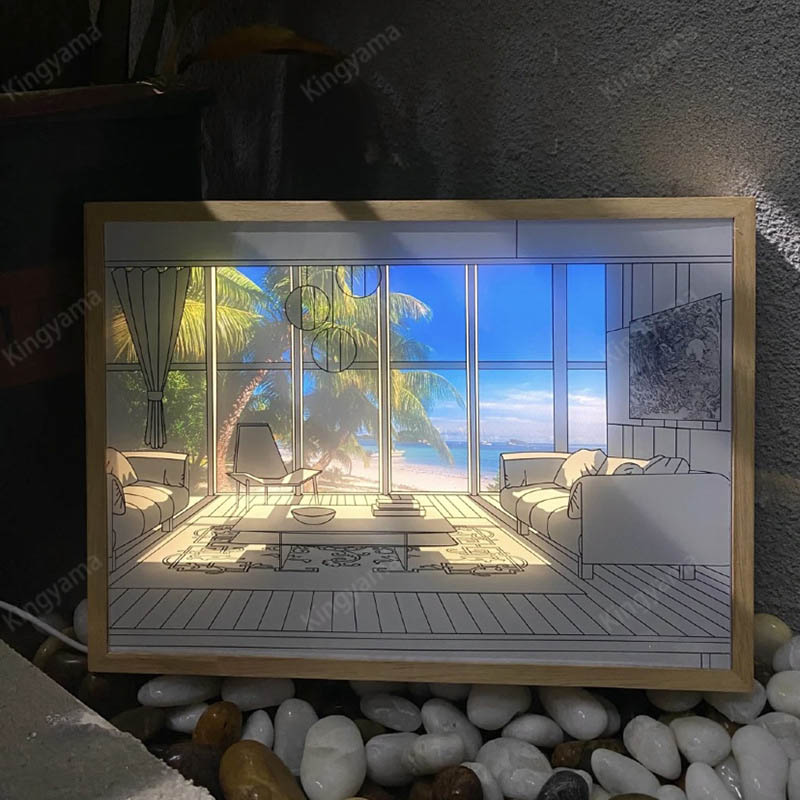 楽天市場】光る絵 おしゃれ 灯光画 装飾画 インテリア絵画 光る絵