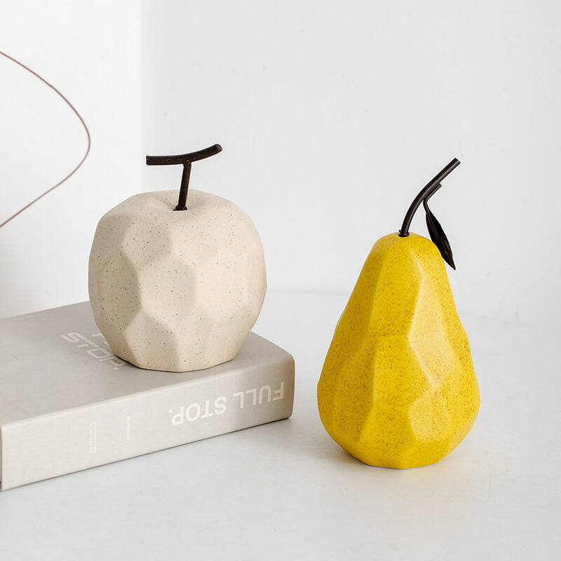 陶器　フルーツ　オーナメント　置物 楽天市場】陶器製 洋梨 洋ナシ 置物 おしゃれなフルーツ