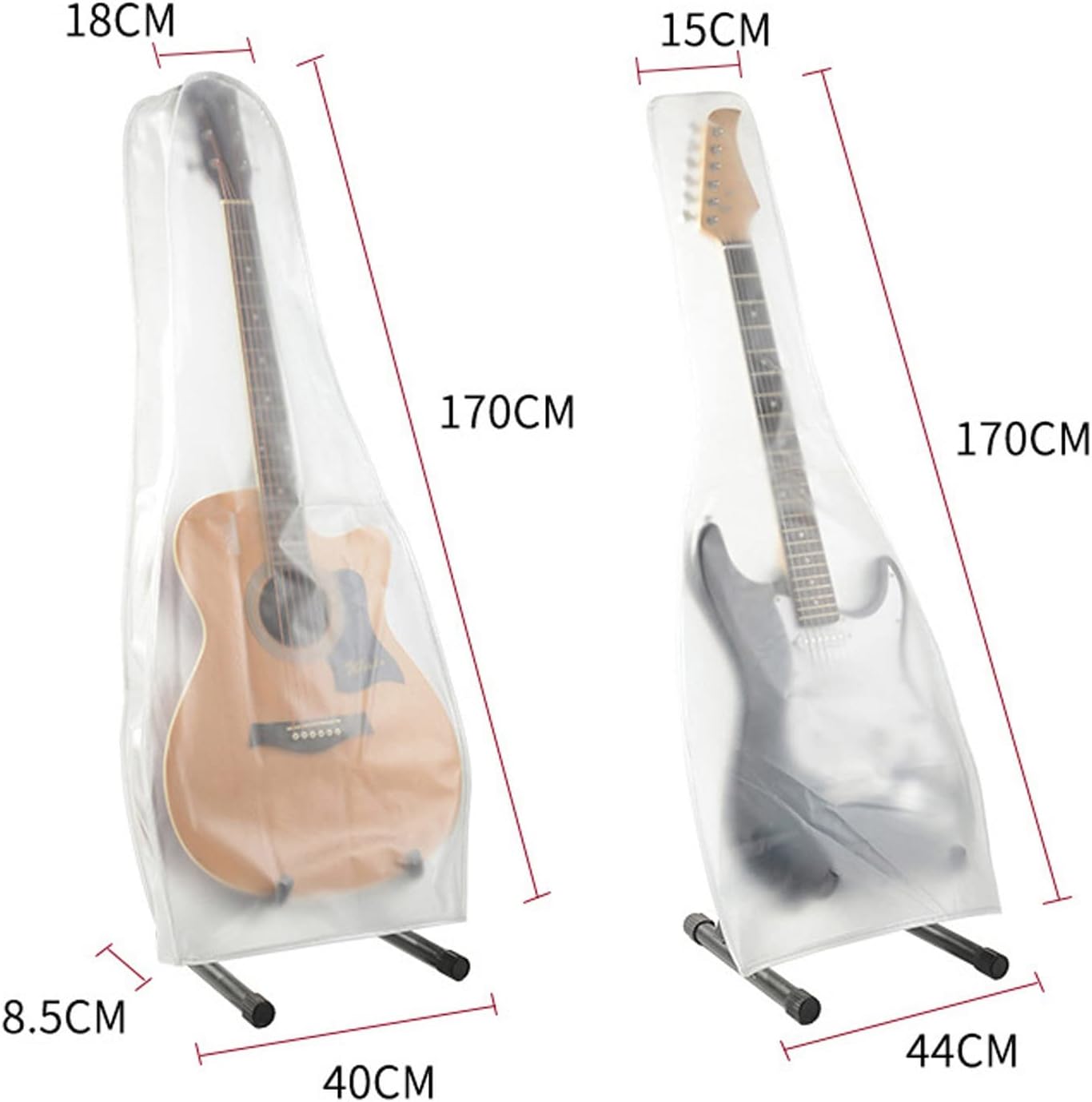 楽天市場】【スタンドに掛けたままホコリよけ】ギターカバー 半透明