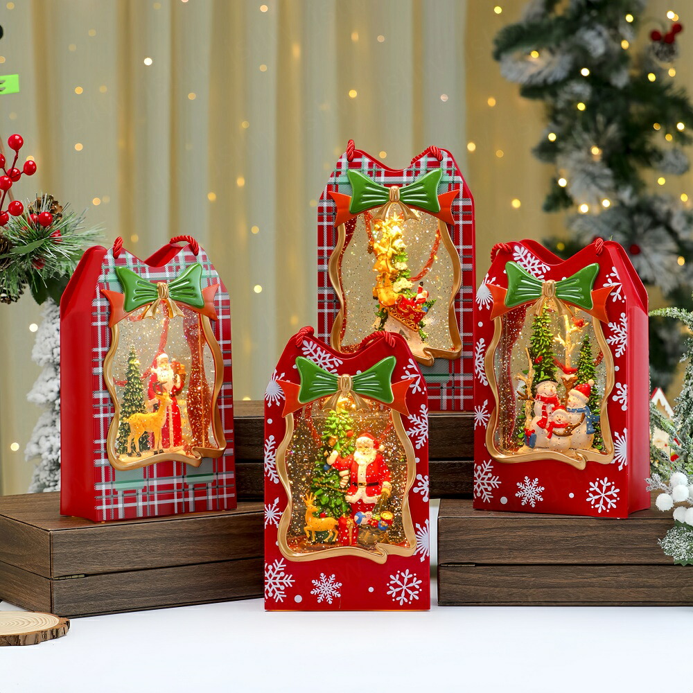 クリスマス オルゴール スノードーム ミュージックボックス サンタクロース クリスマスツリー スノーマン トナカイ 注水 北欧 LEDライト 発光 音声 オーナメント 飾り かわいい 店舗ディスプレイ 装飾 置物 プレゼント 贈り物 子供 電池USB両用